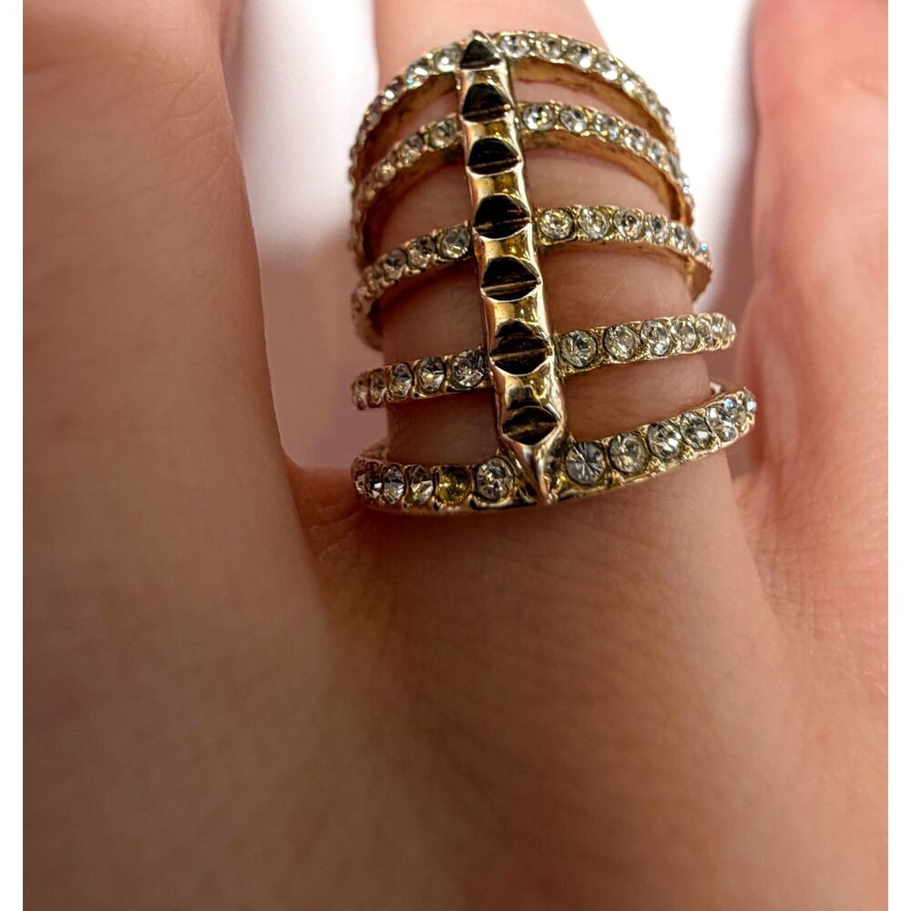 Henri Bendel Cage Ring with Swarovski Crystal Pave